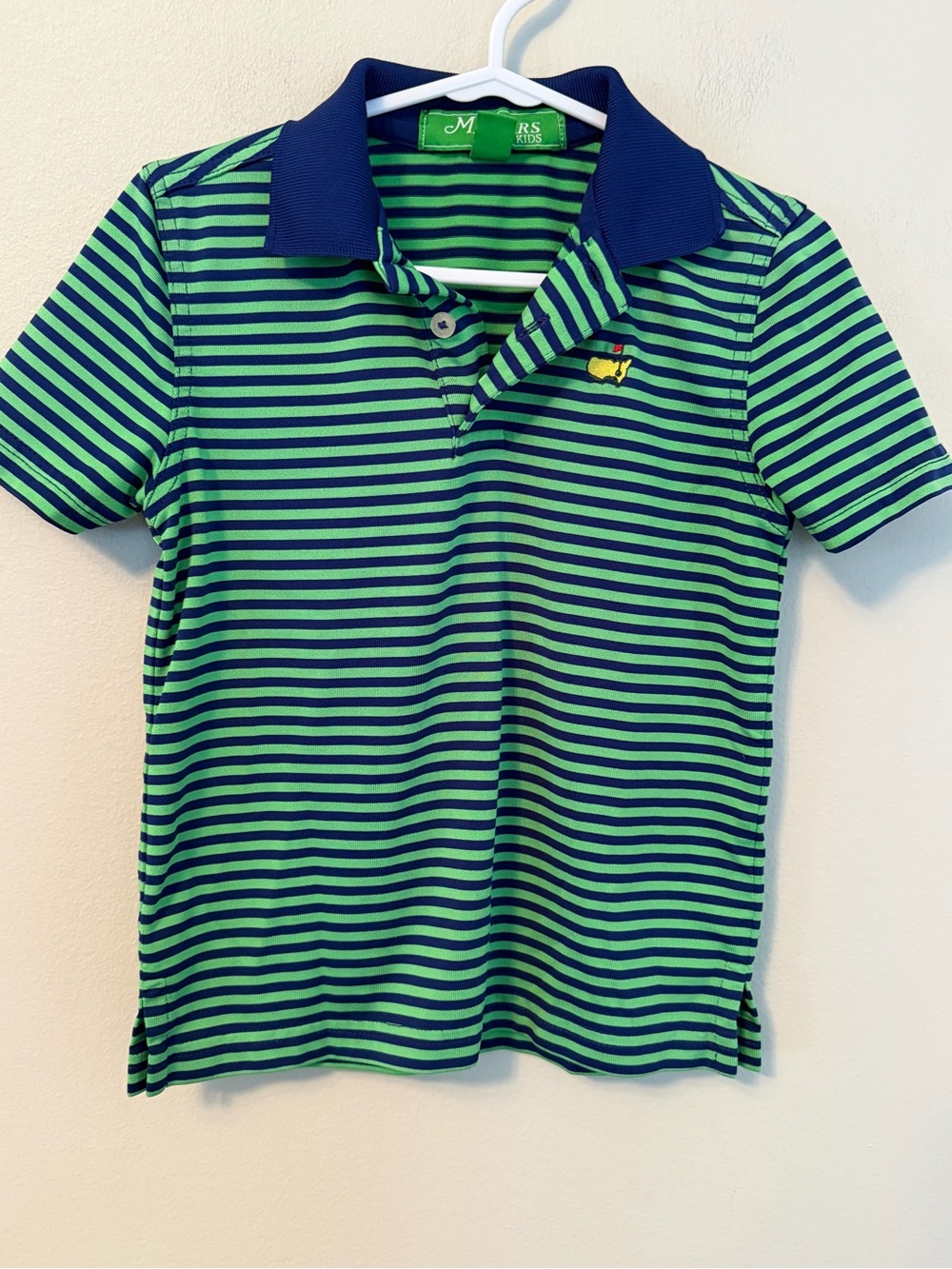 Masters Green & Navy Striped Polo Shirt